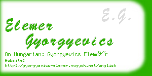 elemer gyorgyevics business card